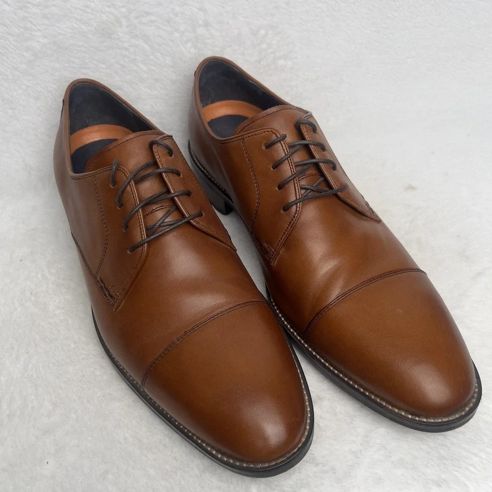 Cole Haan Shoes Mens 11.5 Brown Leather Cap Toe Derby Dress Oxfords C11632